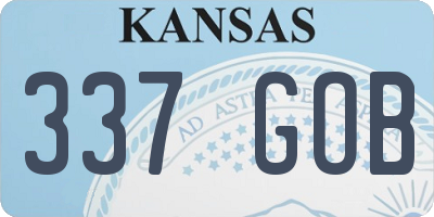 KS license plate 337GOB