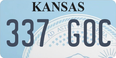 KS license plate 337GOC