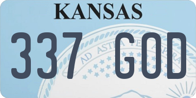 KS license plate 337GOD