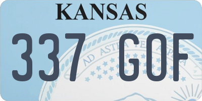KS license plate 337GOF