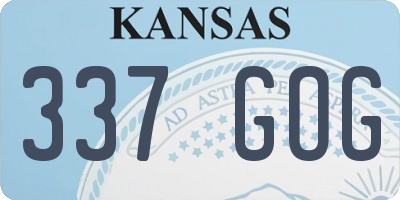 KS license plate 337GOG