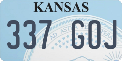 KS license plate 337GOJ