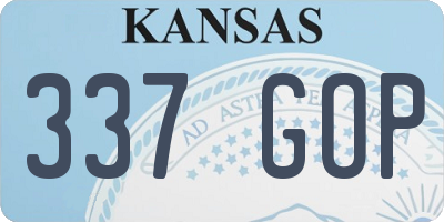 KS license plate 337GOP