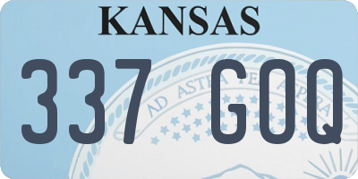 KS license plate 337GOQ