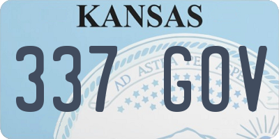 KS license plate 337GOV