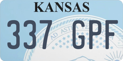 KS license plate 337GPF
