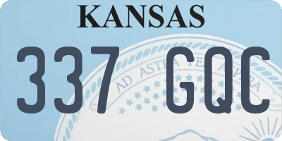 KS license plate 337GQC