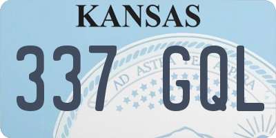 KS license plate 337GQL