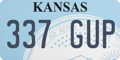 KS license plate 337GUP