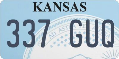 KS license plate 337GUQ