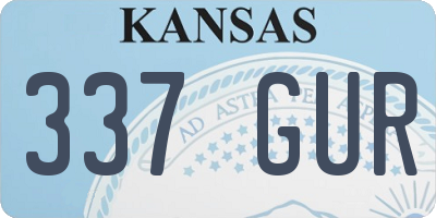 KS license plate 337GUR