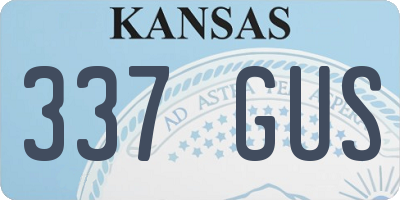 KS license plate 337GUS