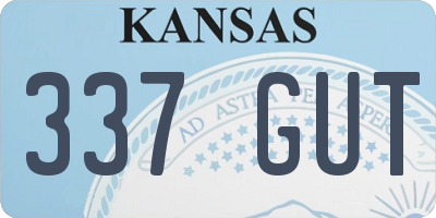 KS license plate 337GUT