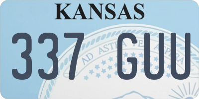KS license plate 337GUU
