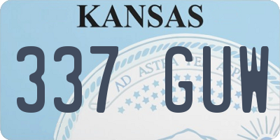KS license plate 337GUW