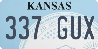 KS license plate 337GUX