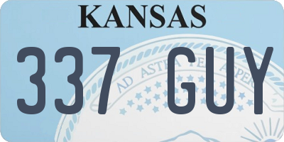 KS license plate 337GUY