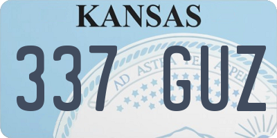 KS license plate 337GUZ
