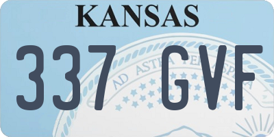 KS license plate 337GVF