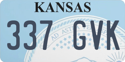 KS license plate 337GVK