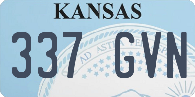 KS license plate 337GVN