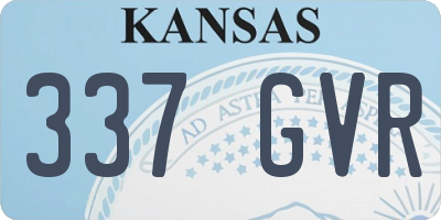 KS license plate 337GVR