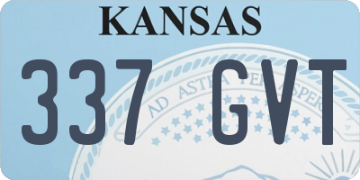 KS license plate 337GVT