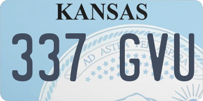 KS license plate 337GVU