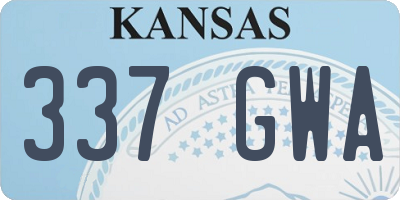 KS license plate 337GWA