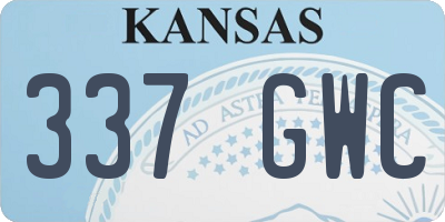 KS license plate 337GWC