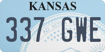 KS license plate 337GWE