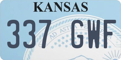 KS license plate 337GWF