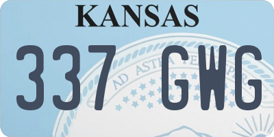 KS license plate 337GWG