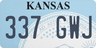 KS license plate 337GWJ