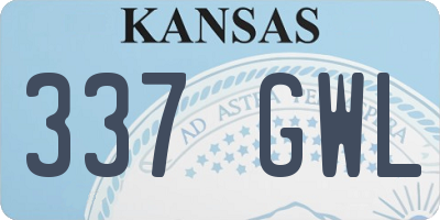 KS license plate 337GWL
