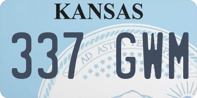 KS license plate 337GWM