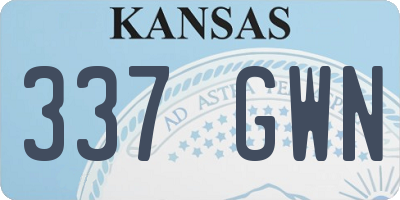 KS license plate 337GWN