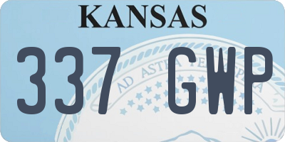 KS license plate 337GWP