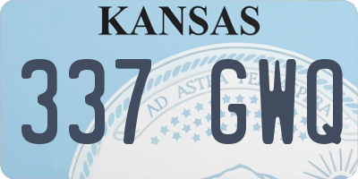 KS license plate 337GWQ