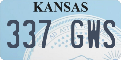 KS license plate 337GWS