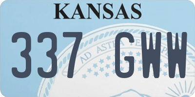 KS license plate 337GWW