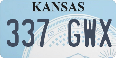KS license plate 337GWX