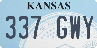 KS license plate 337GWY