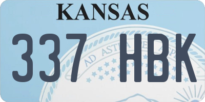 KS license plate 337HBK