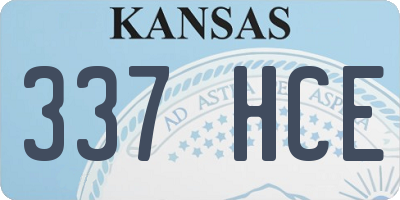 KS license plate 337HCE