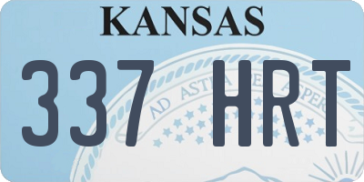 KS license plate 337HRT