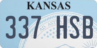 KS license plate 337HSB