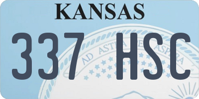 KS license plate 337HSC