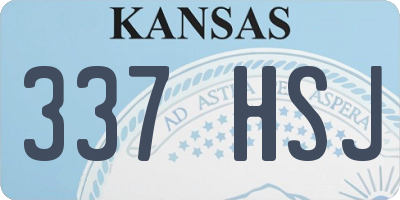 KS license plate 337HSJ