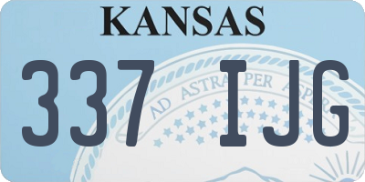 KS license plate 337IJG